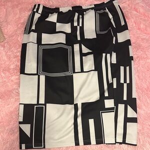 SHEIN Monochrome Abstract Pencil Skirt